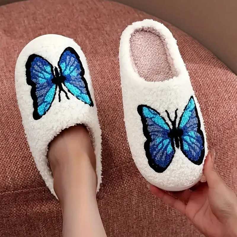 Embroidery Garments - SHAJI Unisex Tüylü Pamuklu Terlikler, Sevimli