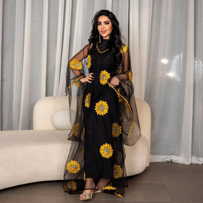 Kadınlar için Çiçek Desenli Na - Embroidery Yellow Dress incelemesi ve fiyatı