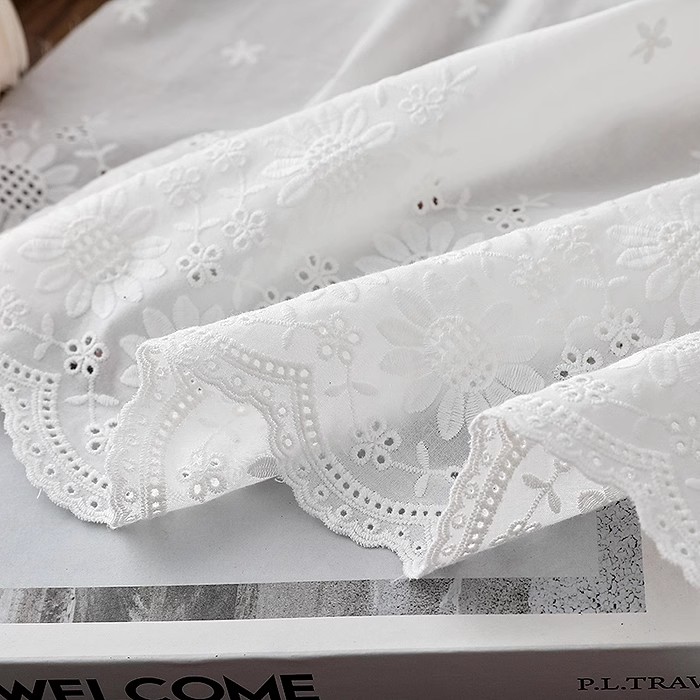 1 yard içi boş çiçek pamuklu k - Embroidery Cotton Shirt incelemesi ve fiyatı